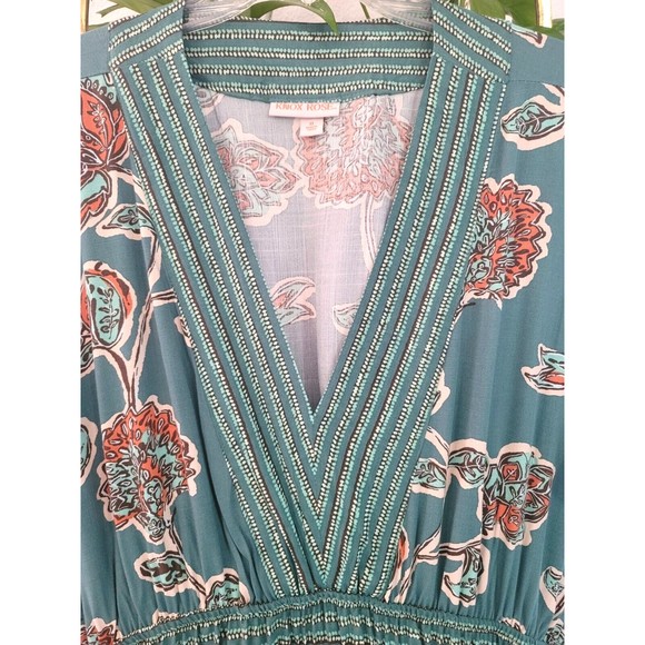 Knox Rose Teal and Red Floral Maxi Dress - Picture 3 of 15